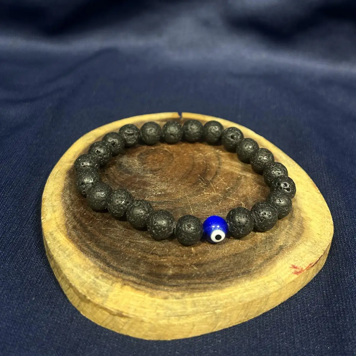 8mm Evil eye Lava original crystal stone Bracelet
