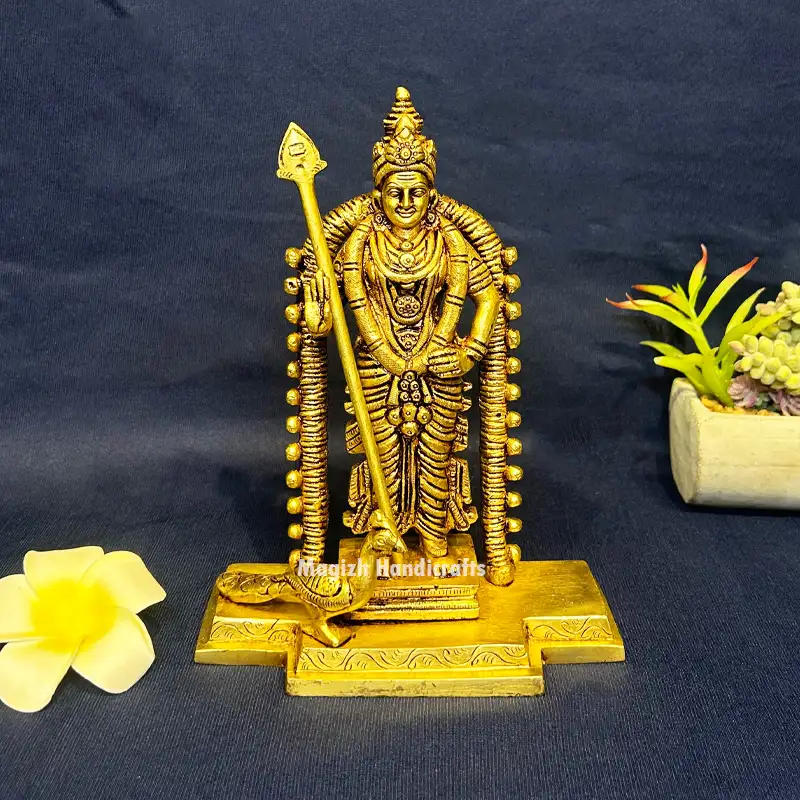Brass Murugan Malaysia Murugan idol - 8 inches