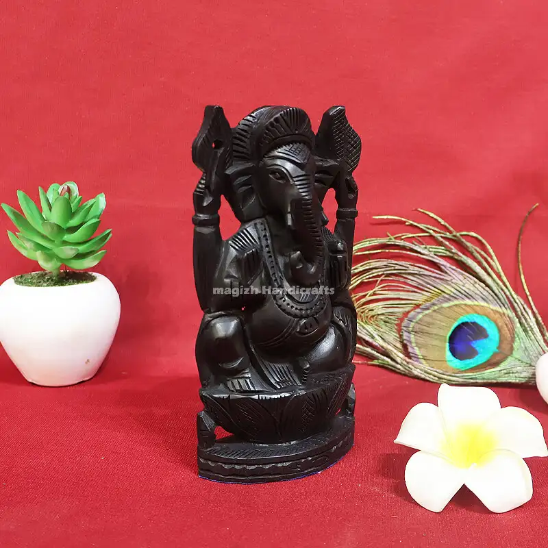 6 inches Karungali Vinayagar idol - secondary