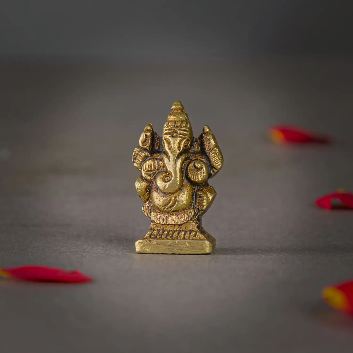1.5 inches Brass Ganesha miniature idol SC