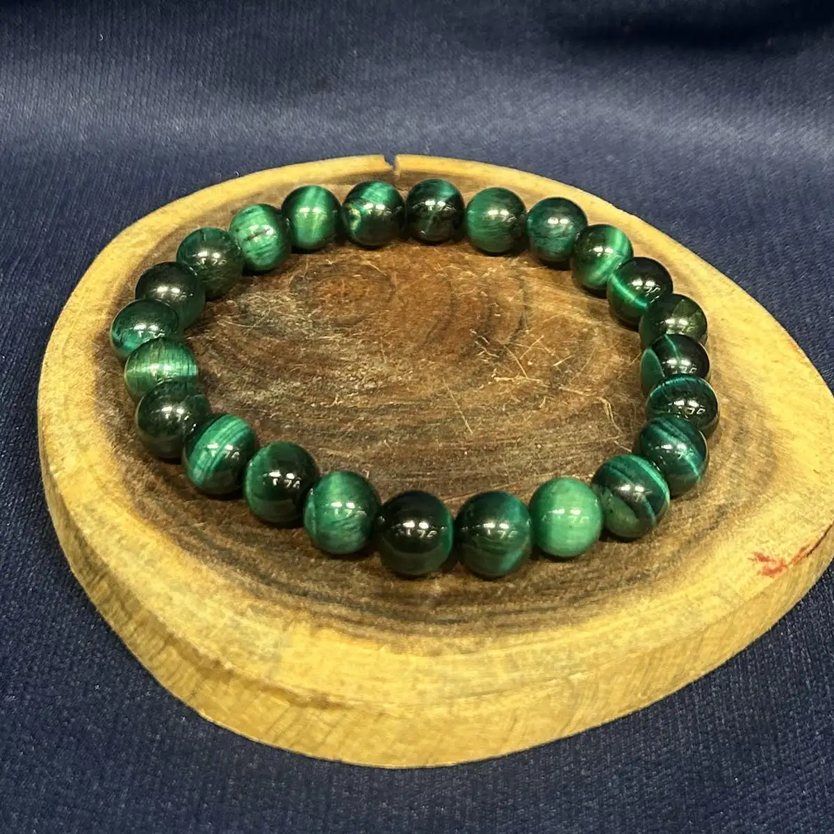 8 mm Green Tiger Eye Original Crystal Stone Bracelet