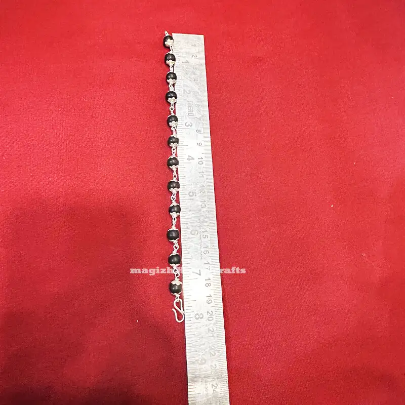 Original karungali Pure Silver cup Bracelet-8mm