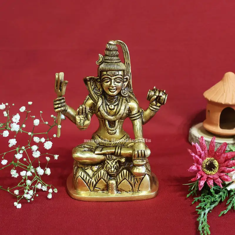 6 inches Brass Sitting Shiva idol SC