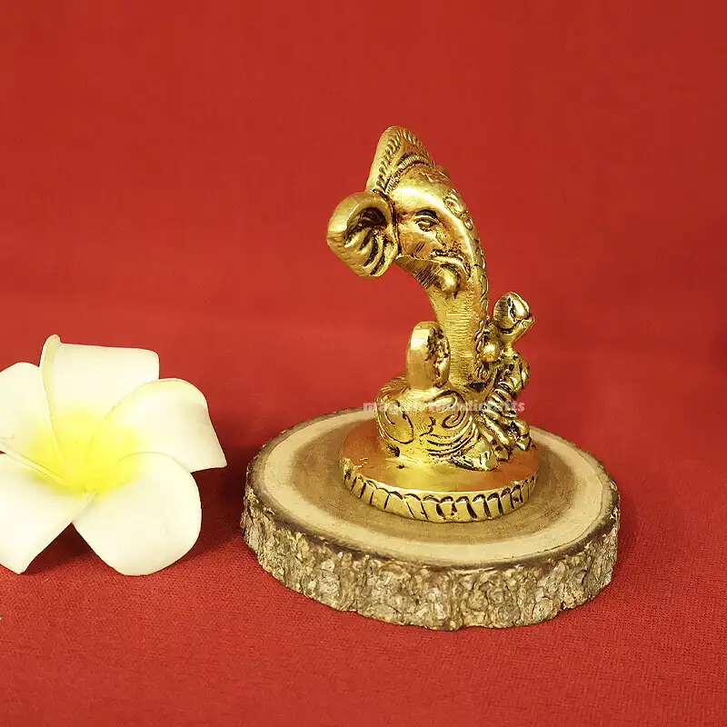 Brass Laddu Ganesha idol (3 Inches) - secondary