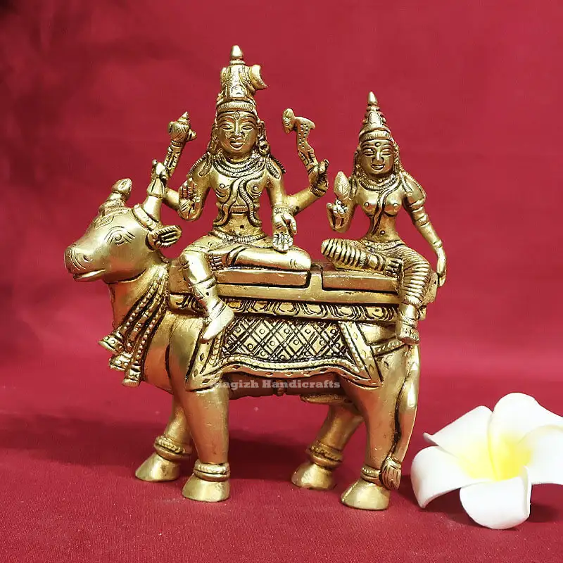 6 inches Brass Shivan Parvathi Nandhi Pradhosha Nayagar