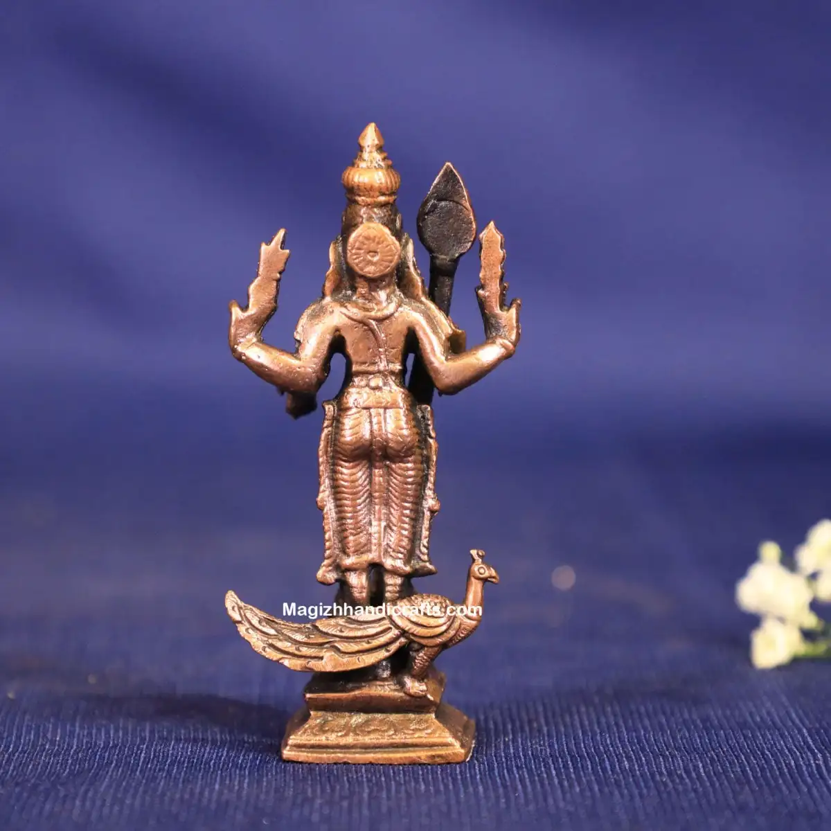 3 inches Copper Murugan with Vel - secondary