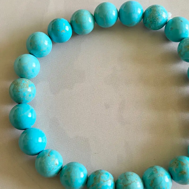 Turquoise /Firoza Natural  Stone Crystal Bracelet (8 mm)