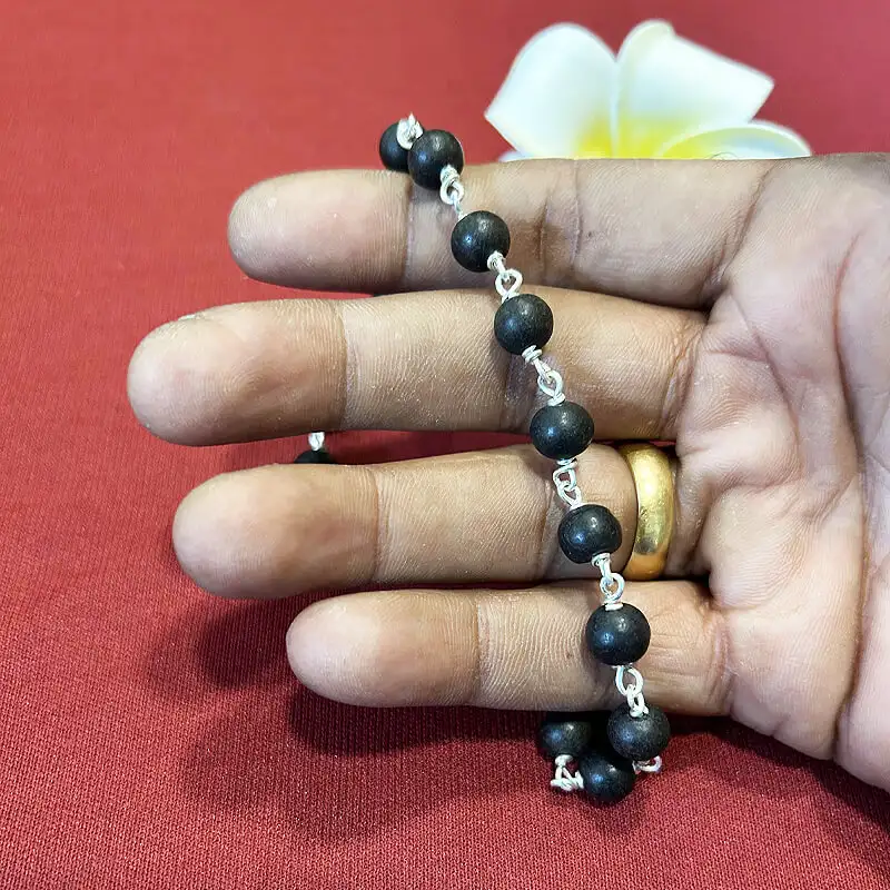 Original karungali Pure Silver Bracelet-8mm