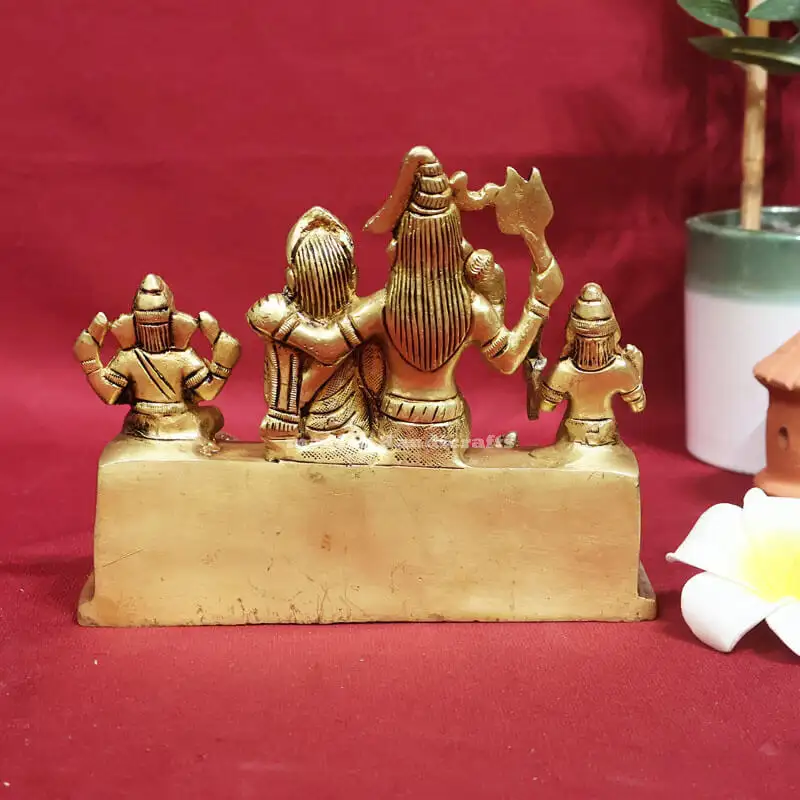 5 inches Brass Lord Shiva family set statue - secondary
