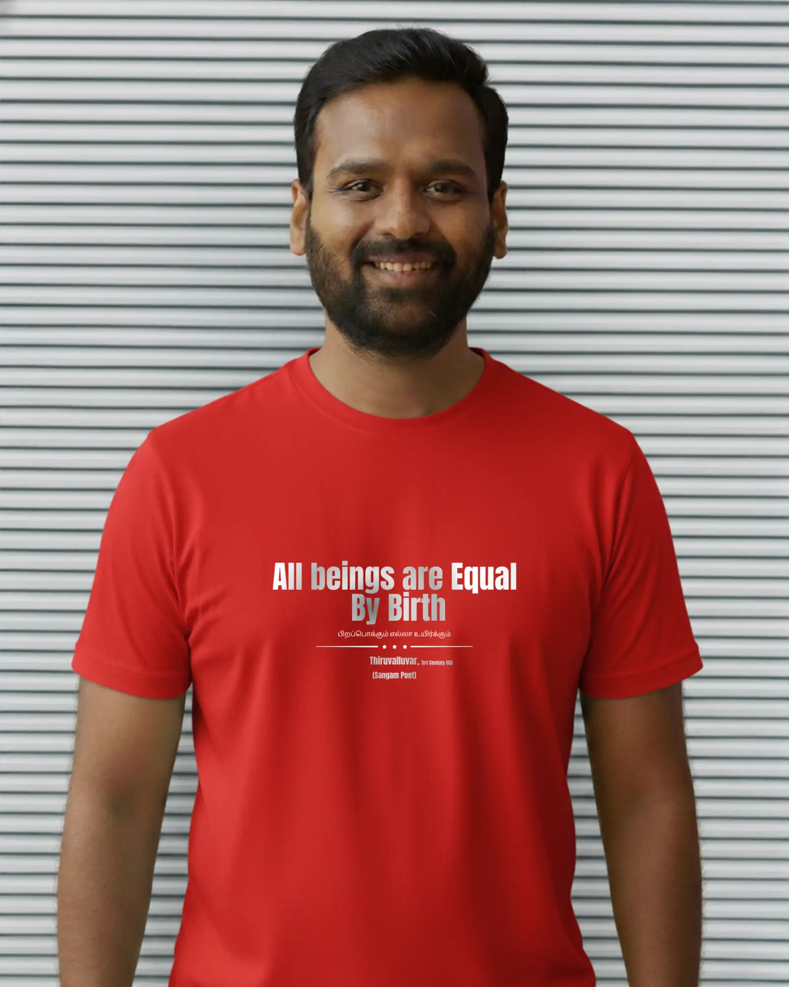 All Beings Are Equal By Birth -Shirt – red