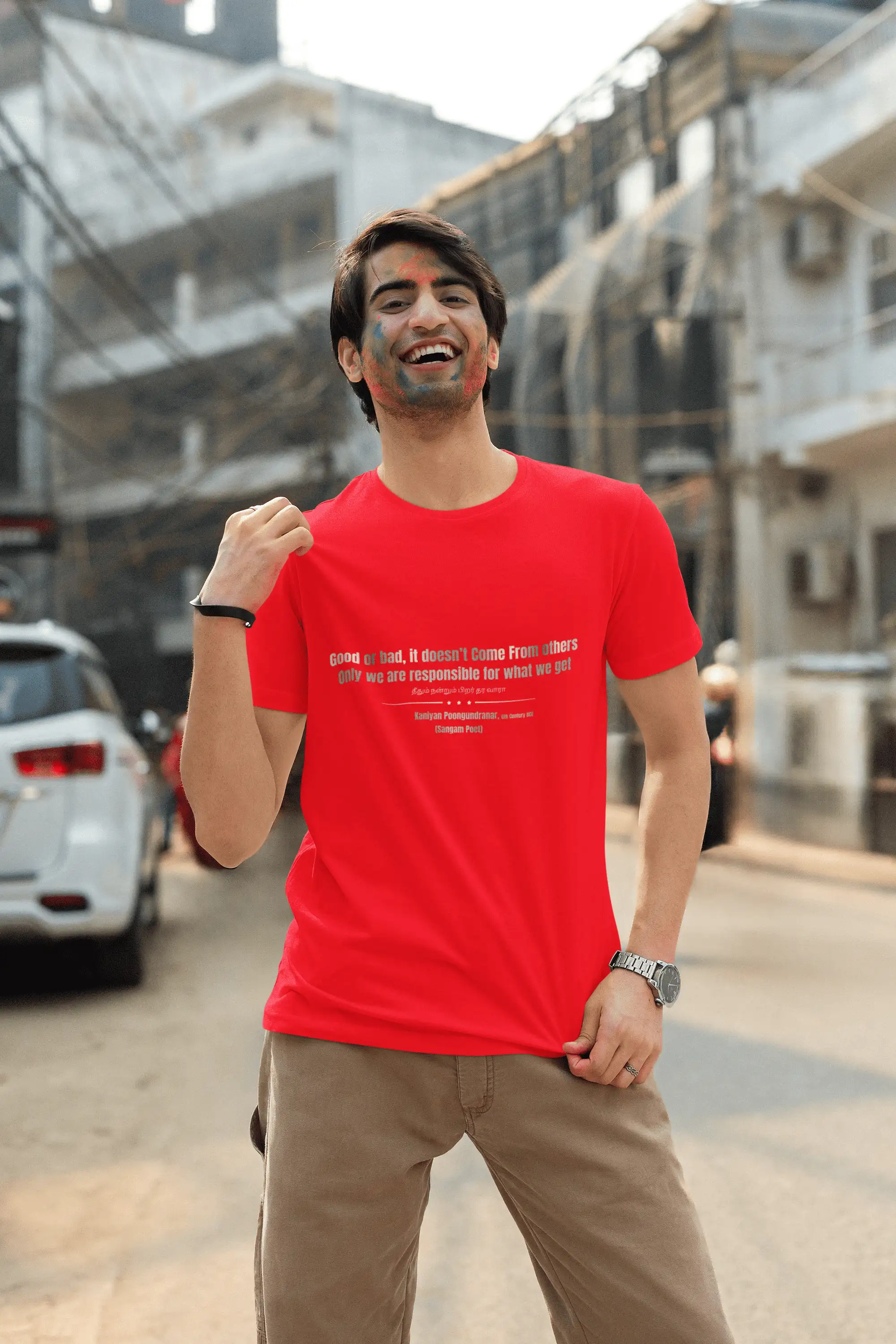 Good or Bad – Kaniyan Poonkundranar T-Shirt – red