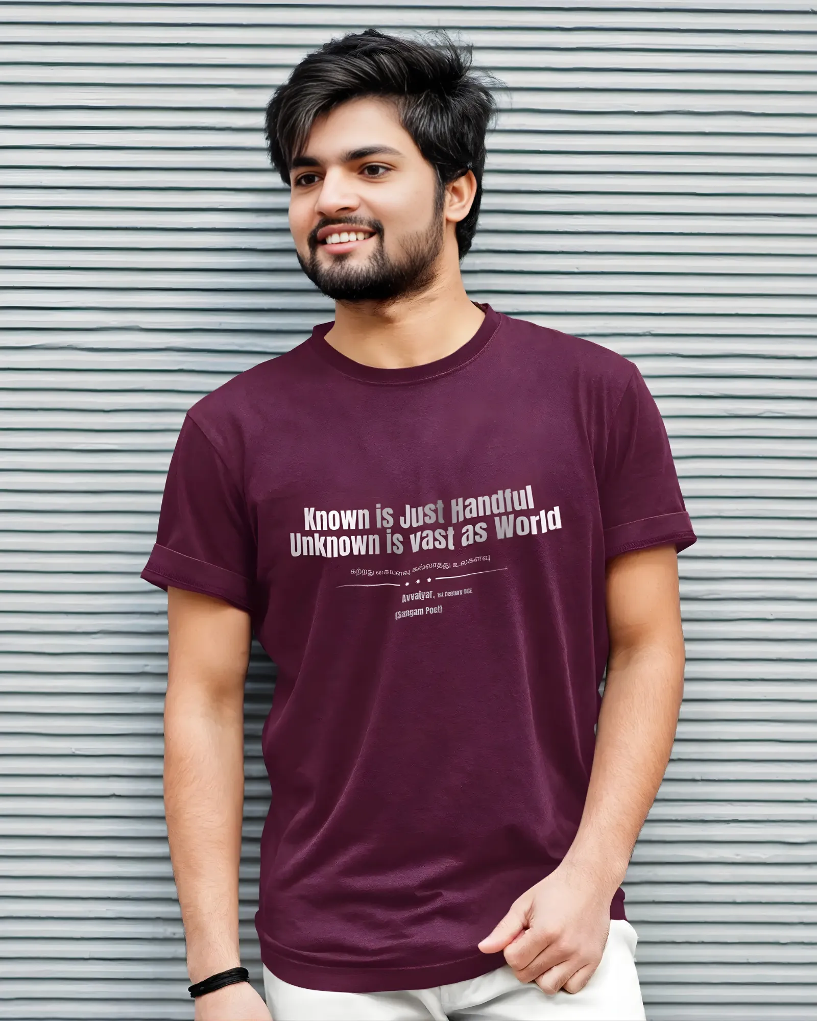 Katrathu Men’s Round Neck T-Shirt - Maroon