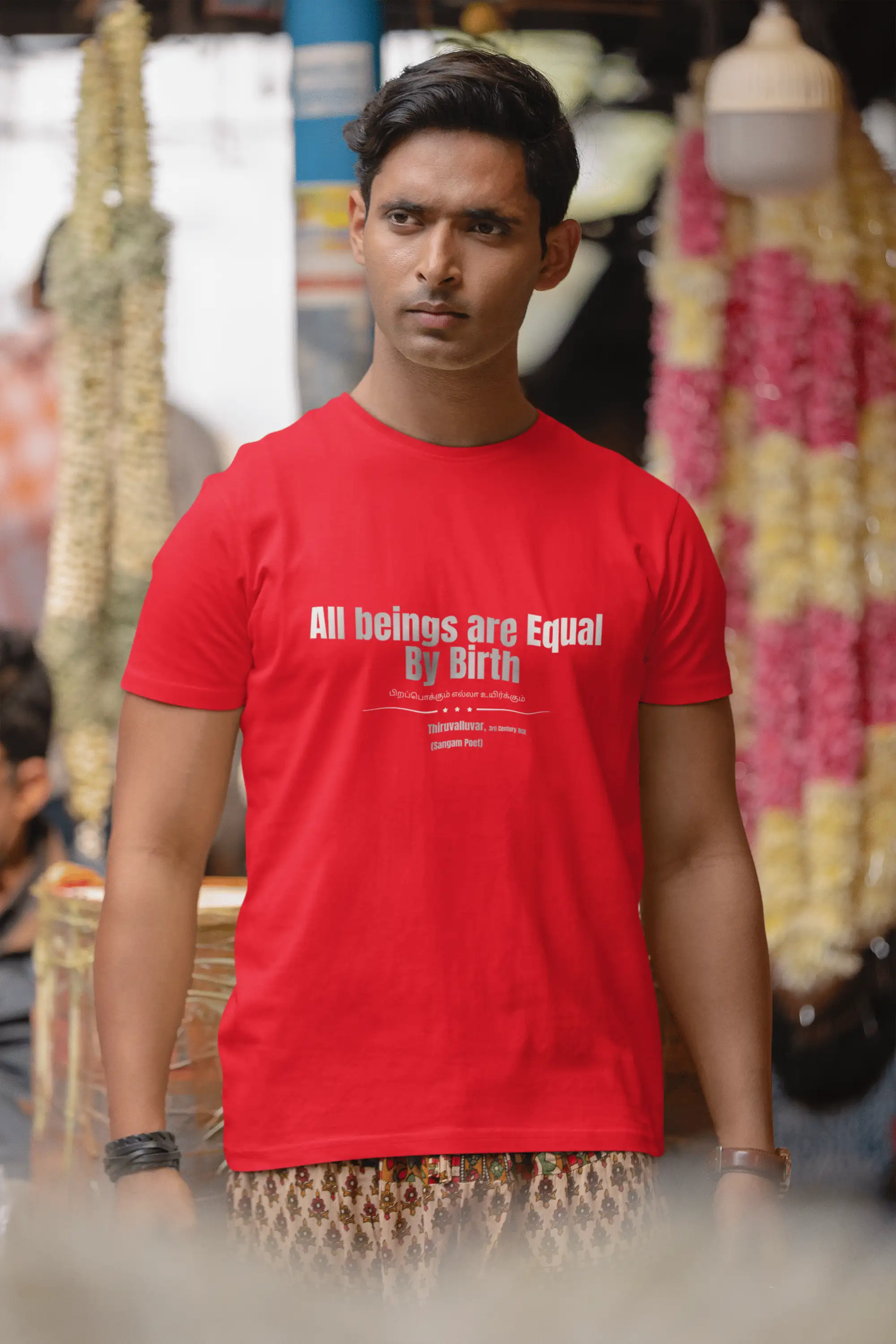 All Beings Are Equal By Birth -Shirt – red