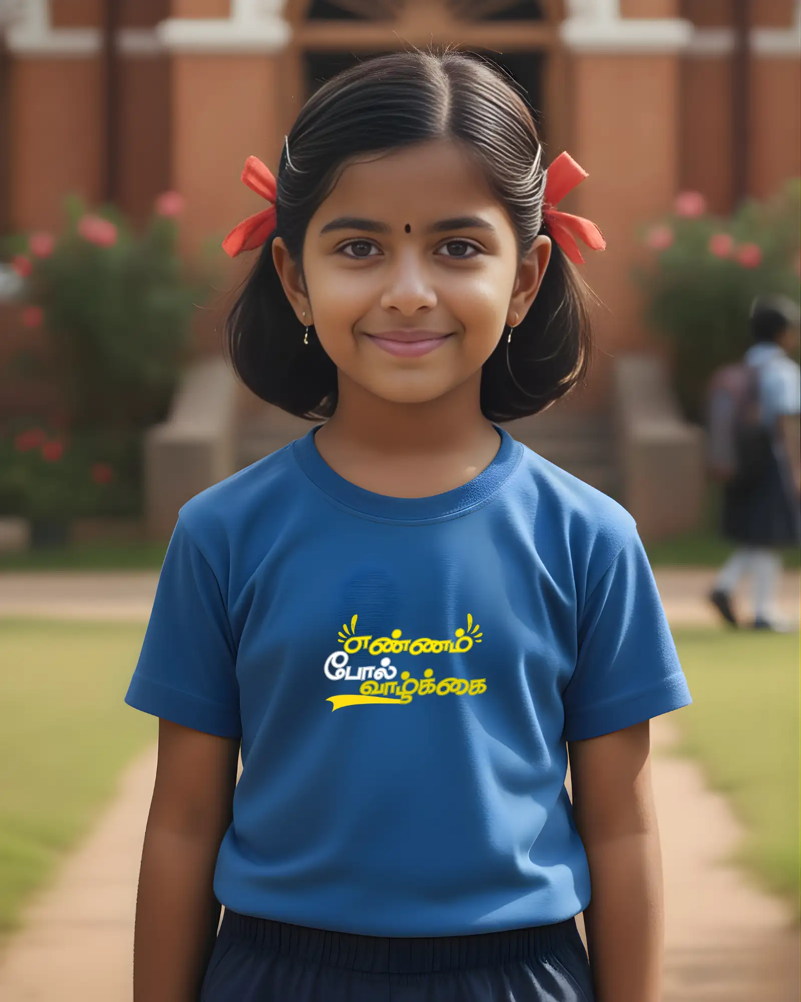 Kids Round Neck Ennam Pol valkai - Royal Blue