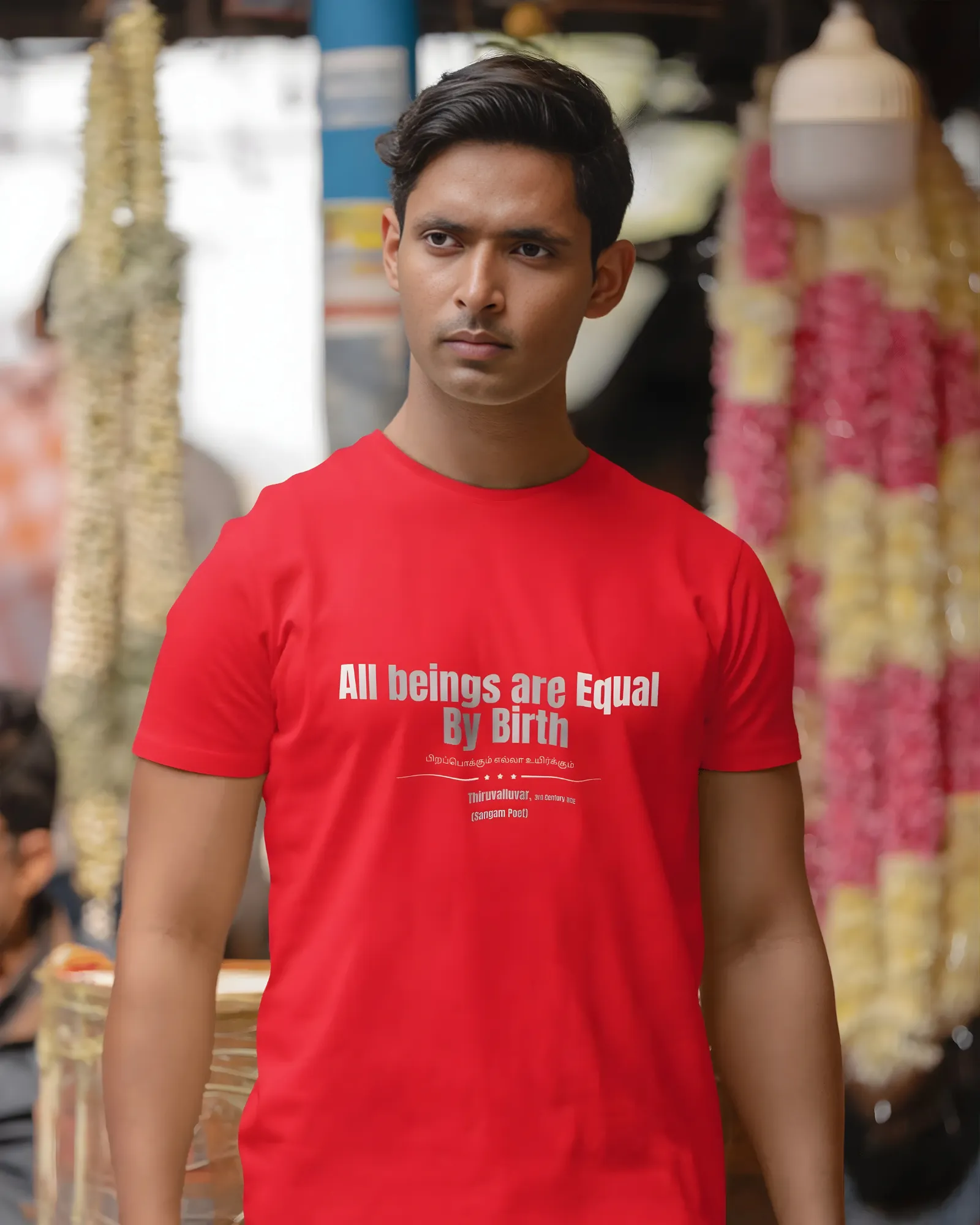 All Beings Are Equal By Birth -Shirt – red