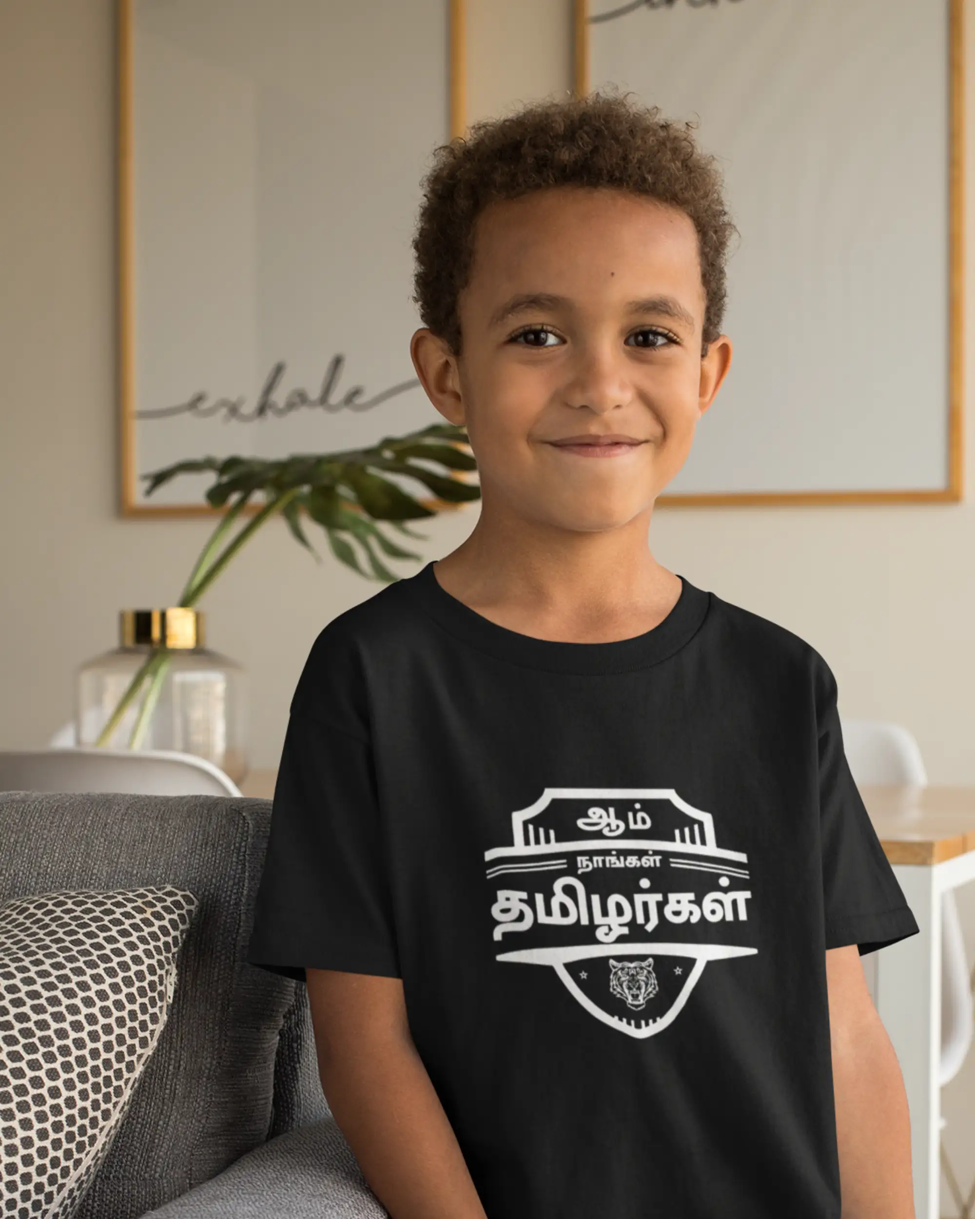 Kids Round Neck Aam Naangal Tamilargal-Black