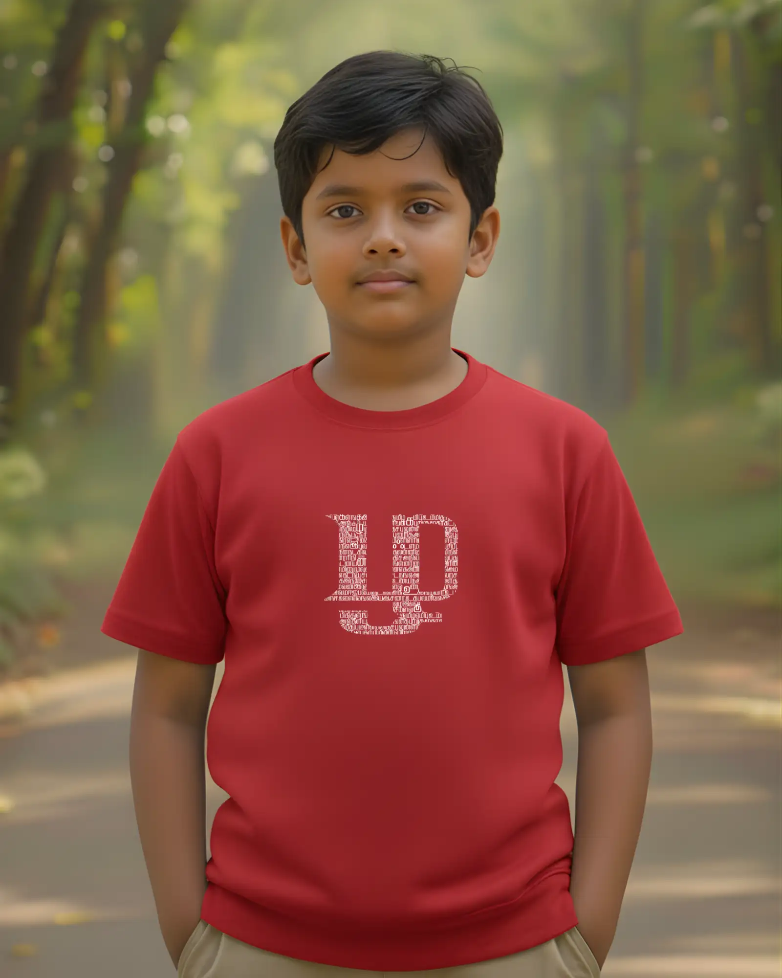 Kids Round Neck Zhal-1-Red