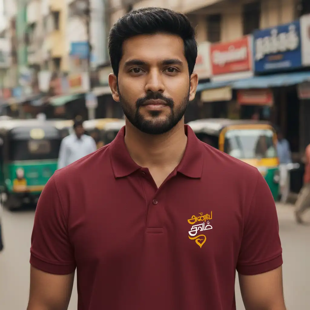 அன்பே சிவம் Polo Collar T-shirt Maroon
