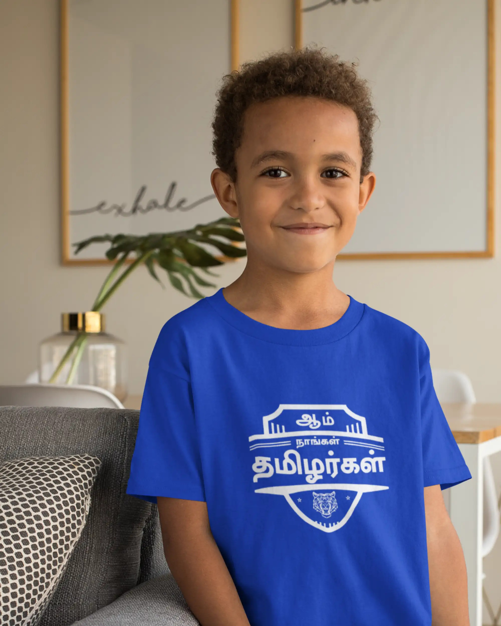 Kids Round Neck Aam Naangal Tamilargal-Royal Blue