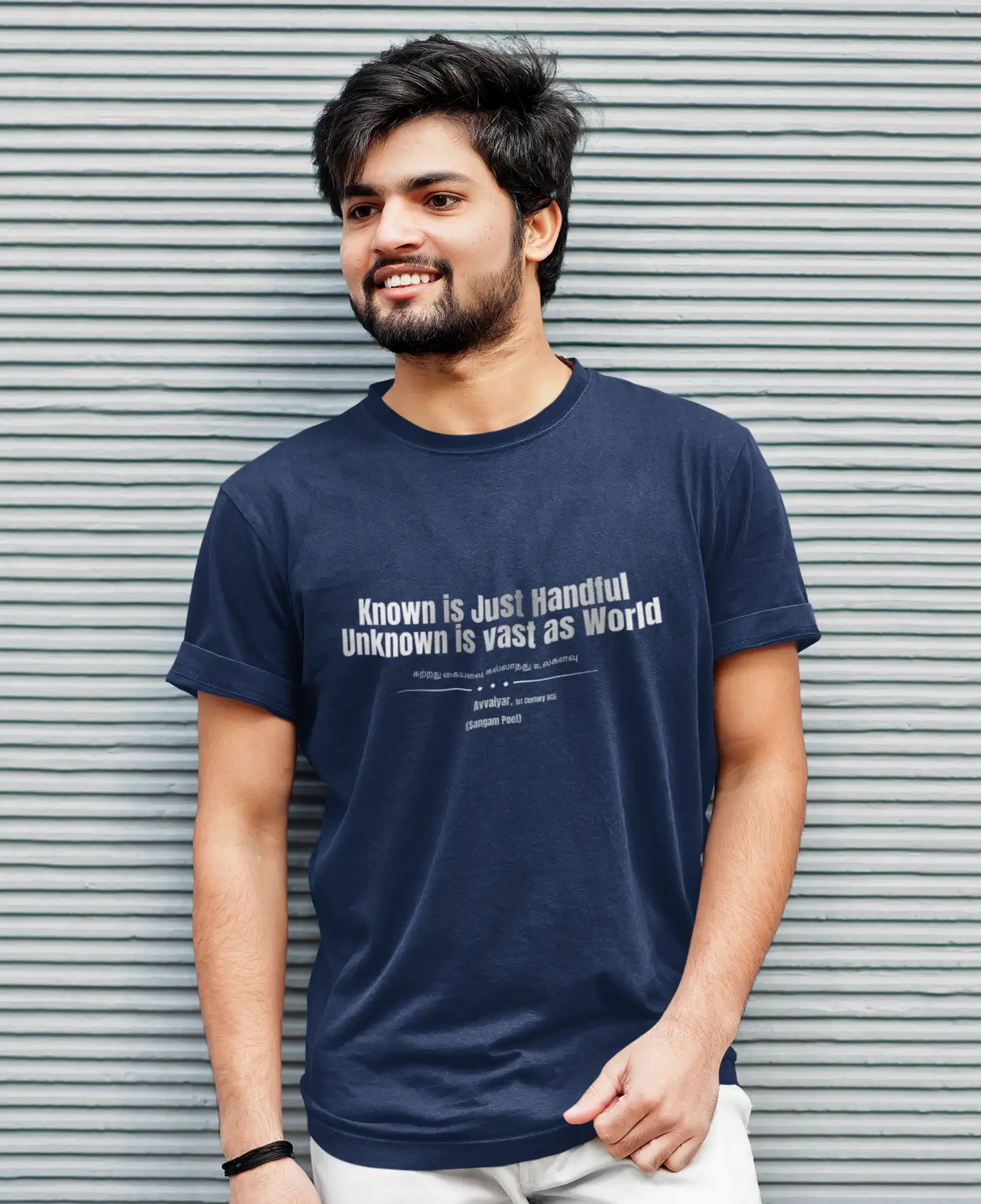 Katrathu Men’s Round Neck T-Shirt - Navy Blue