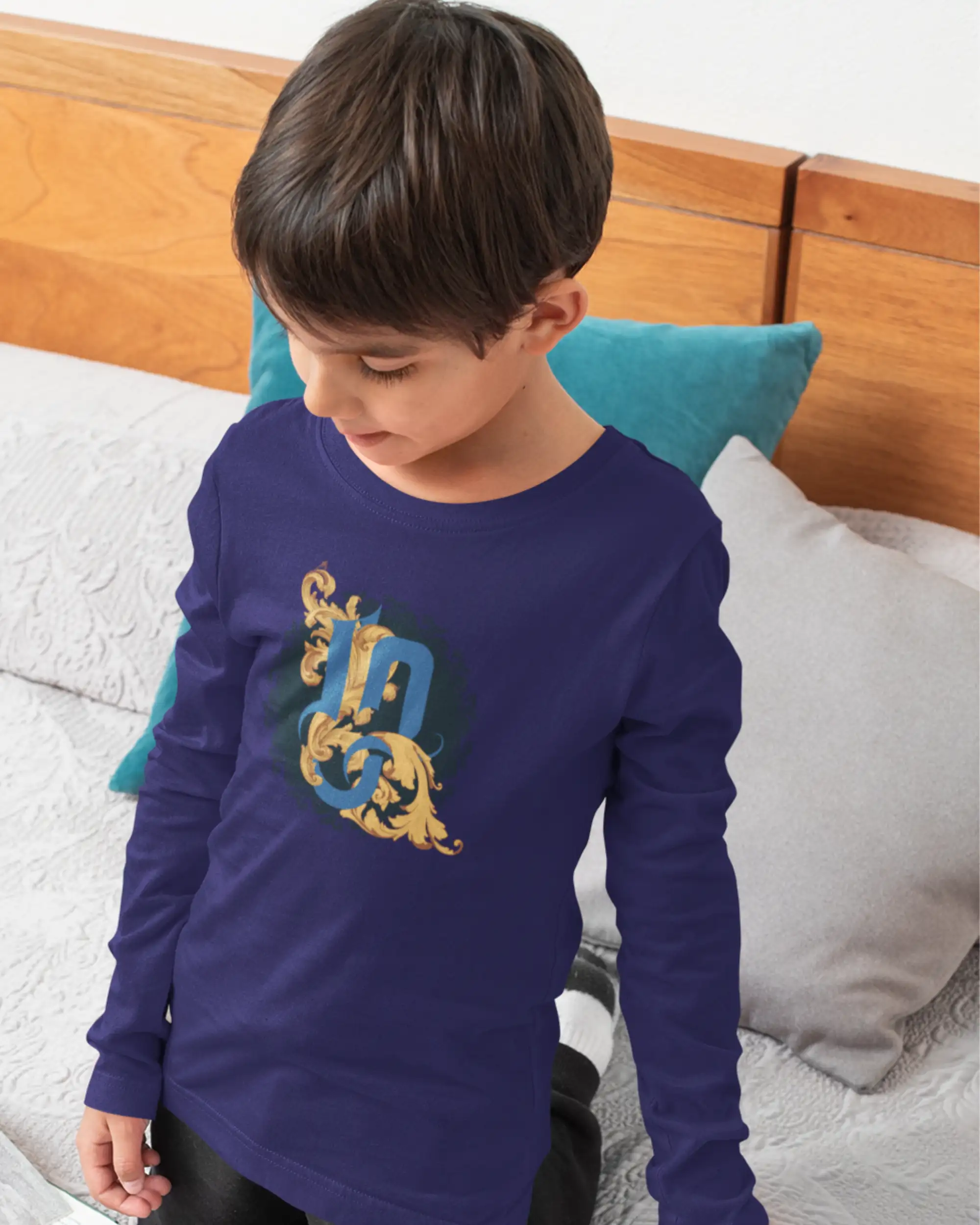 Kids Round Neck Zhal - Navy
