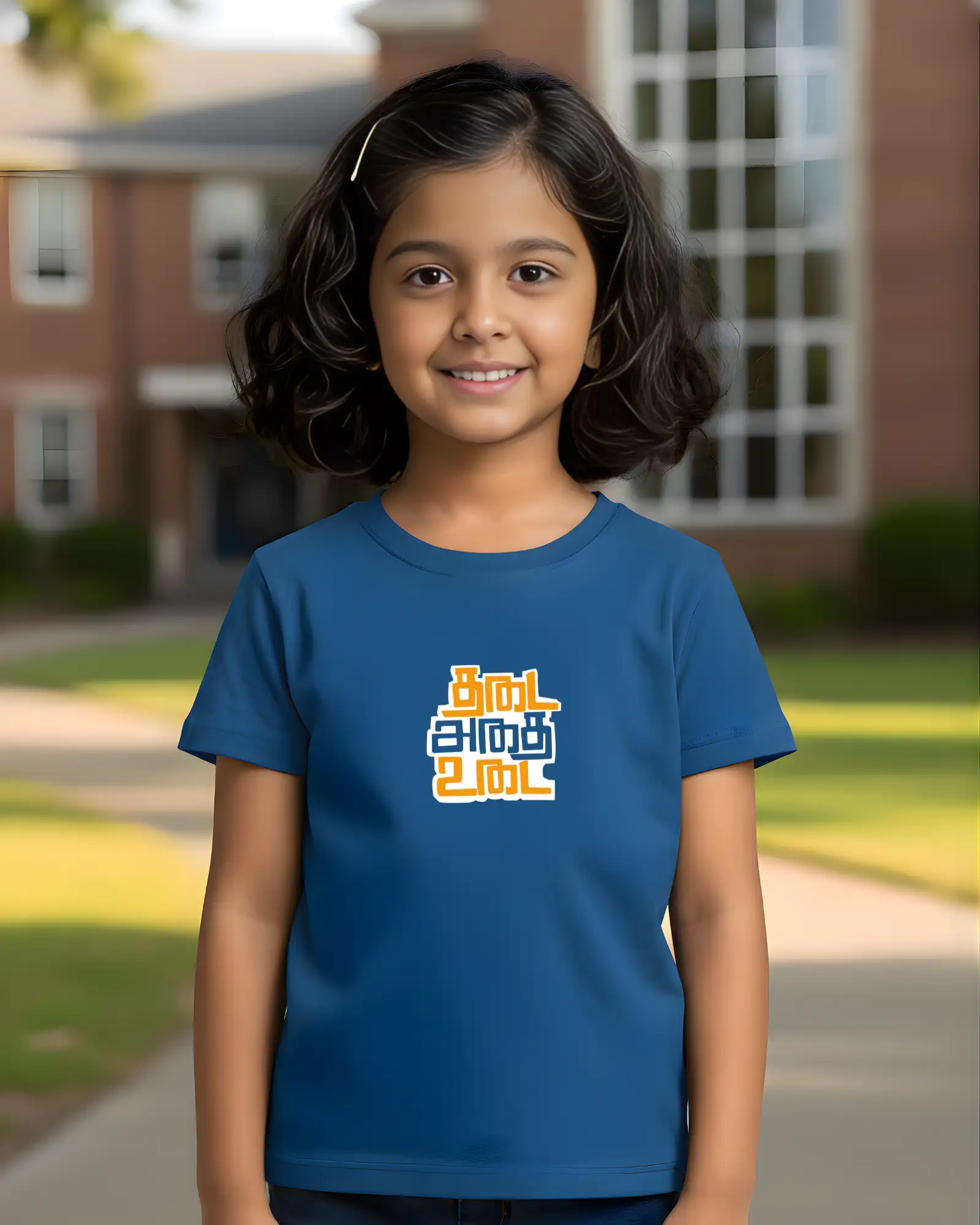 Kids Round Neck Thadai Adhai Udai-Royal Blue