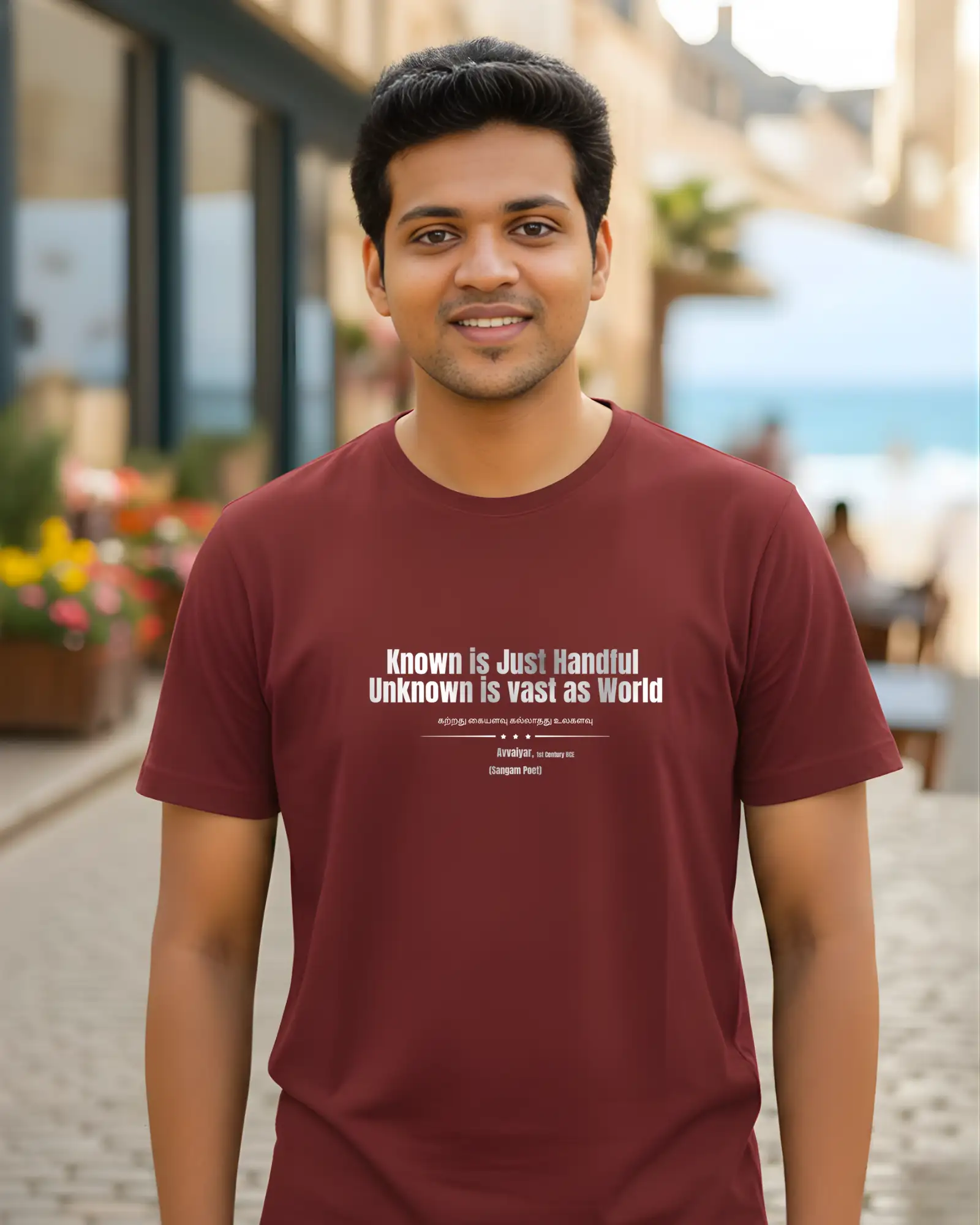 Katrathu Men’s Round Neck T-Shirt - Maroon