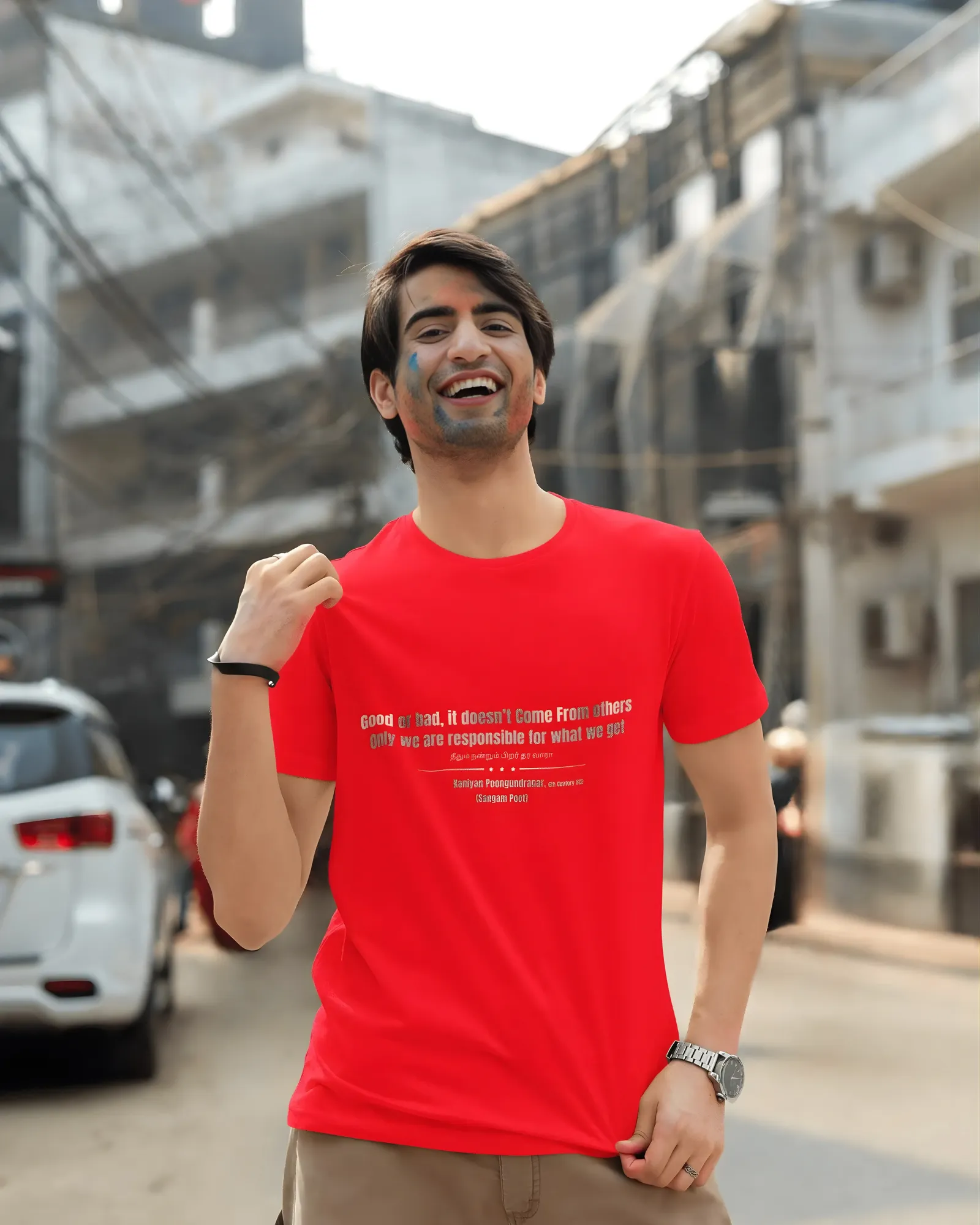 Good or Bad – Kaniyan Poonkundranar T-Shirt – red