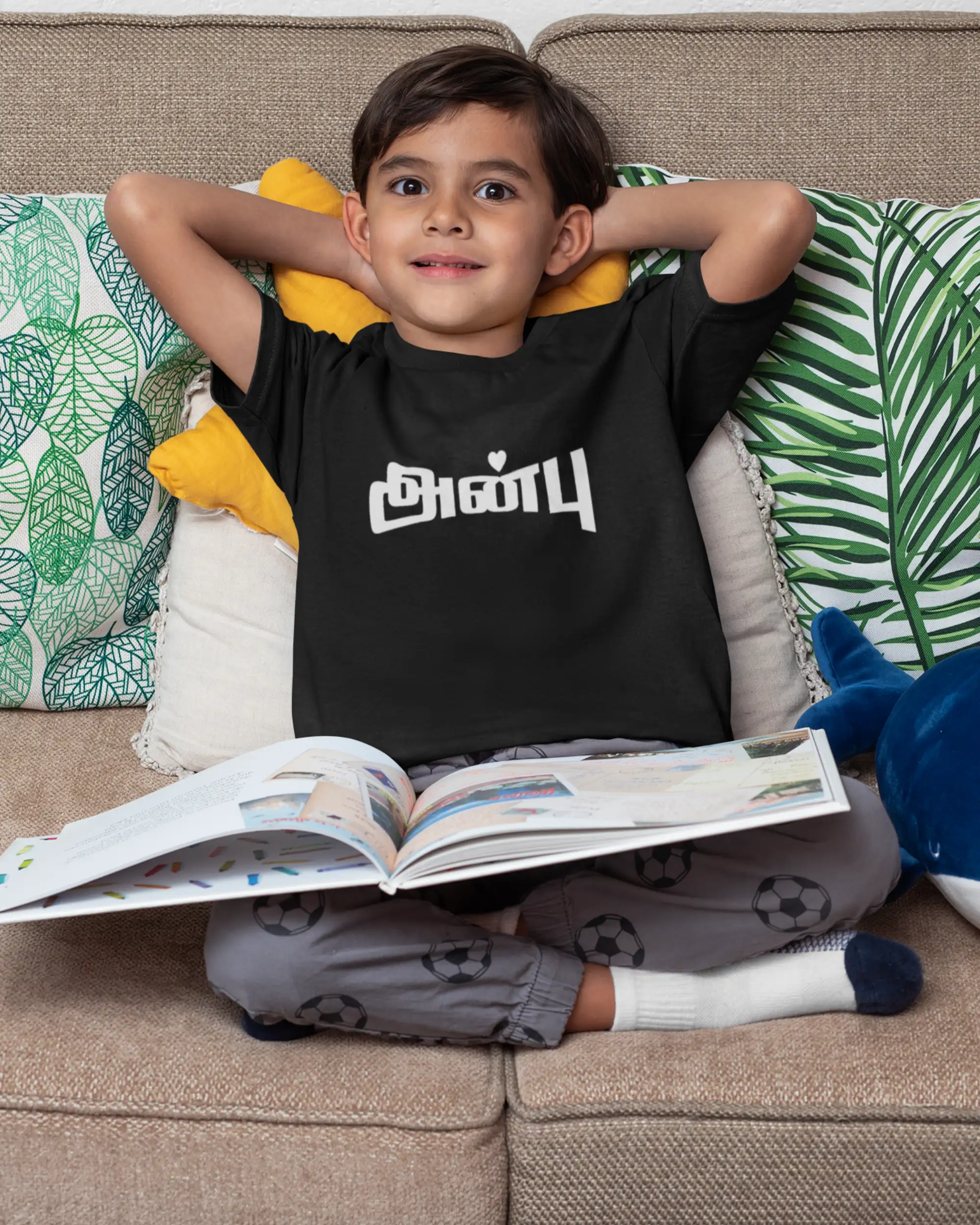 Kids Round Neck Anbu-Black