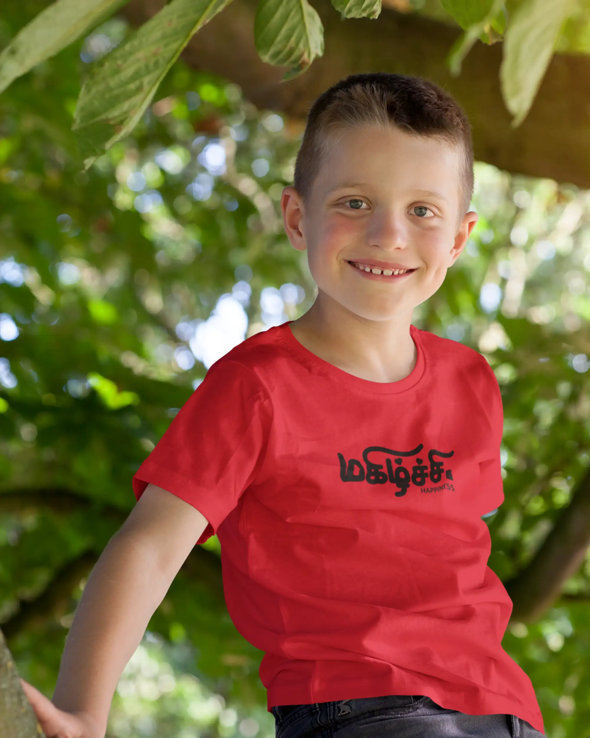 Kids Round Neck Magizhchi-Red