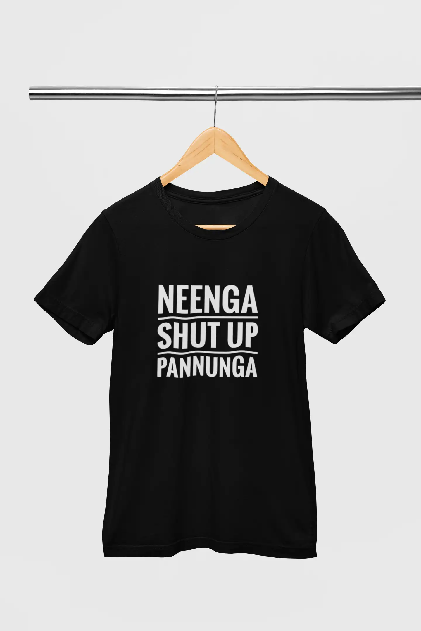 Neenga Shut Up Pannunga Round Neck Black