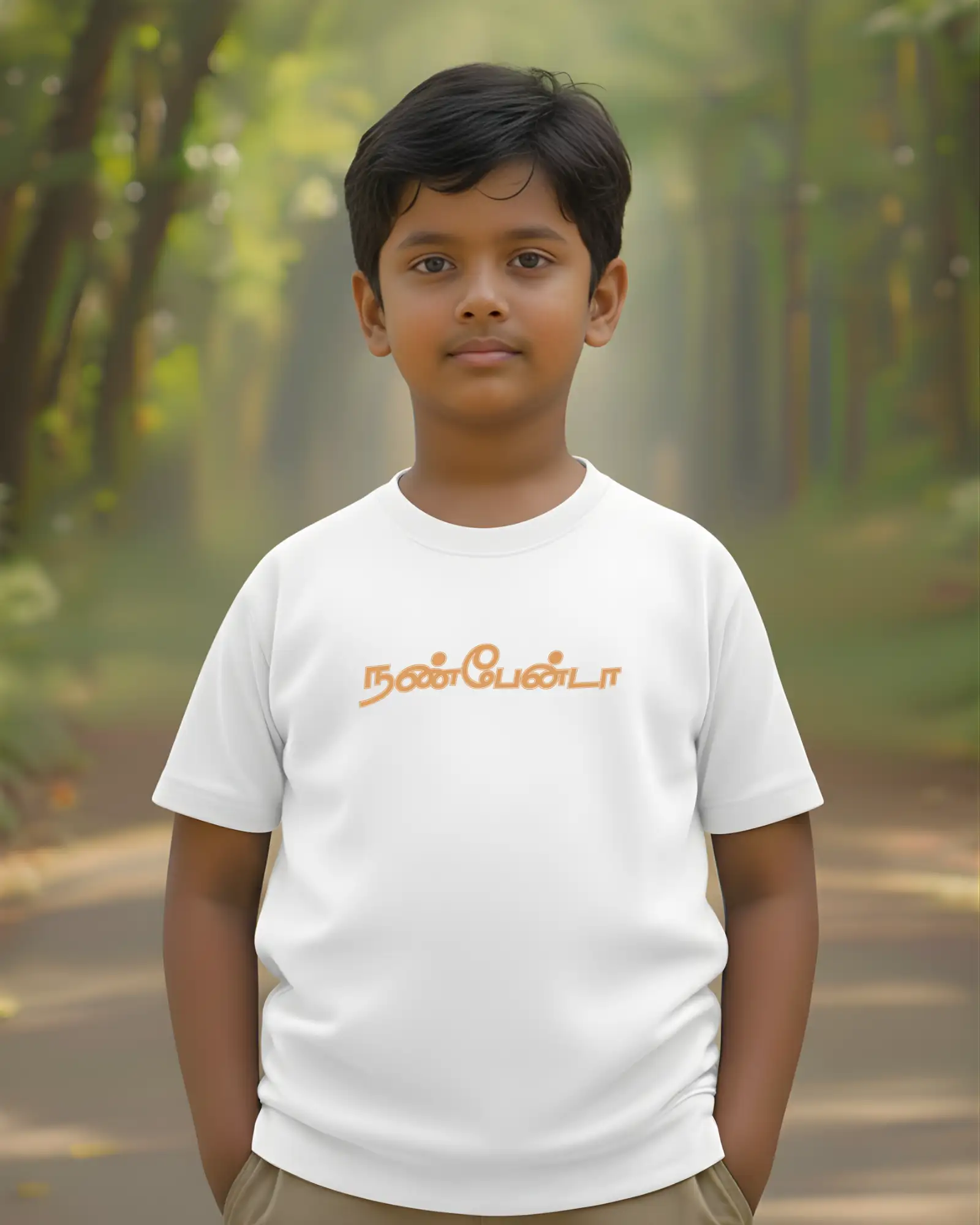 Kids Round Neck Nanban - White