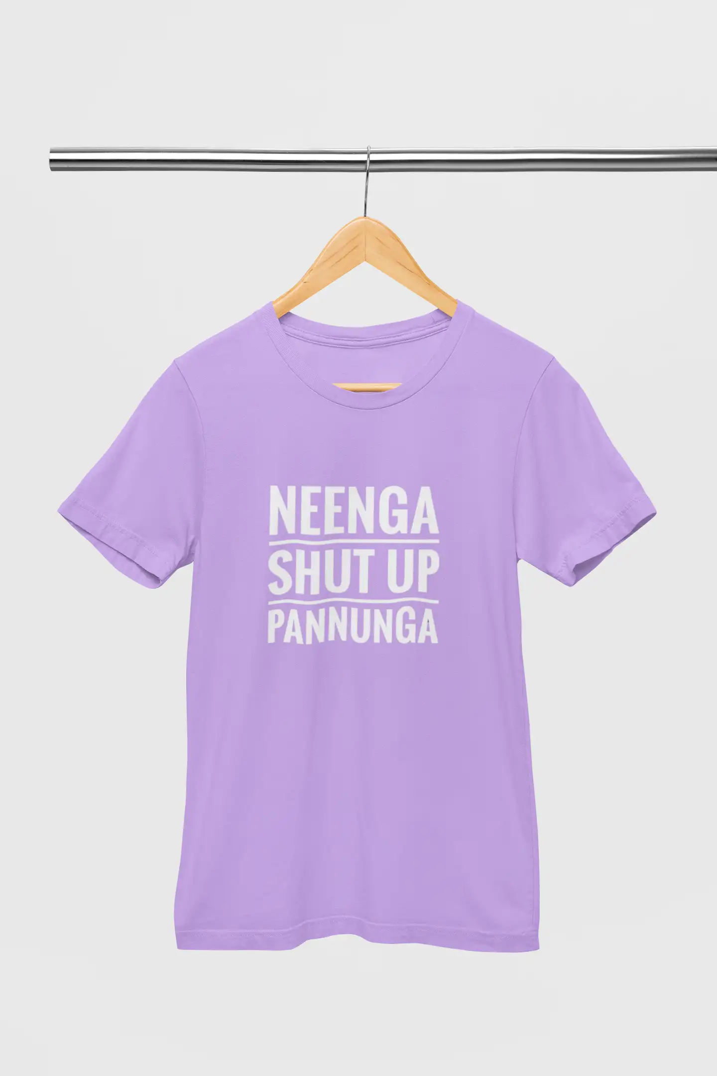 Neenga Shut Up Pannunga Round Neck Levender