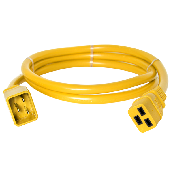 C19 - C20 Power Cord - Yellow view 2