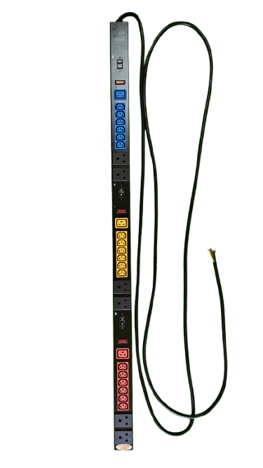 3 Phase Vertical PDU IEC C13 x 18 + IEC C19 x 3 + 5A x 6 Sockets