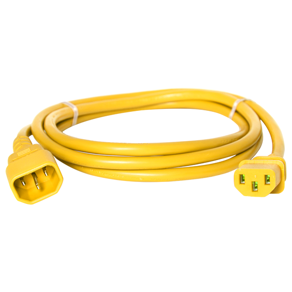 C13 - C14 Power Cord – Yellow view 2