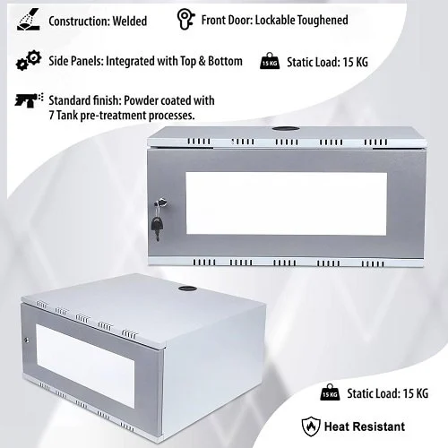 Vertical Wall Mount Rack 2U view 2