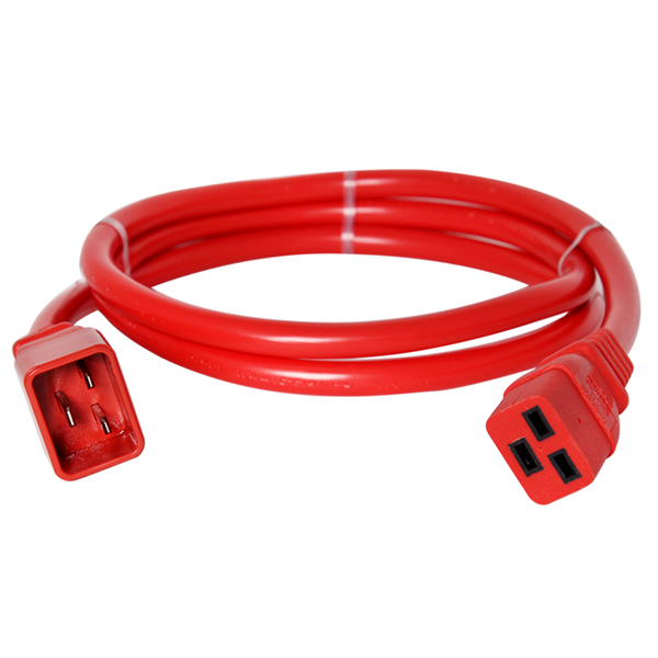 C19 - C20 Power Cord - Red view 2