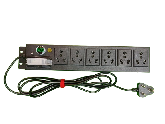 PDU 6 Socket - 5AMP+15AMP  | MCB Protection | Amp Metering