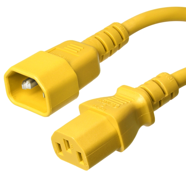 C13 - C14 Power Cord – Yellow