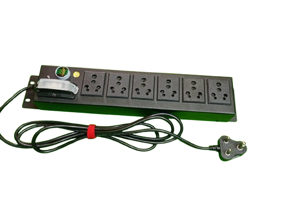 PDU 6 Socket - 5AMP+15AMP  | MCB Protection | Amp Metering view 2