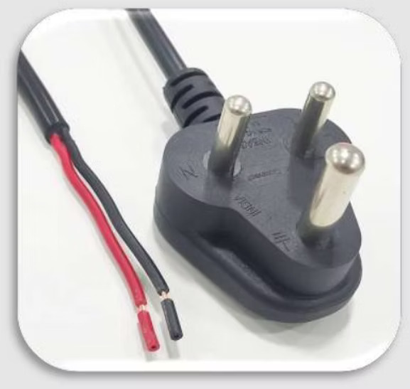 3 PIN 2 CORE INDIAN PLUG WITH FREE END view 2