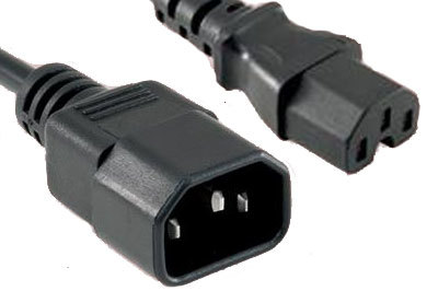 C14 to C15 Power Cord – Black