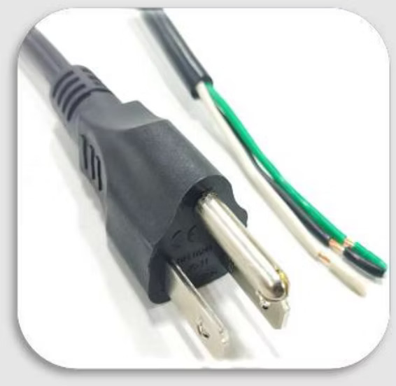 3 Pin NEMA Plug with Free End – UL Approved Cable