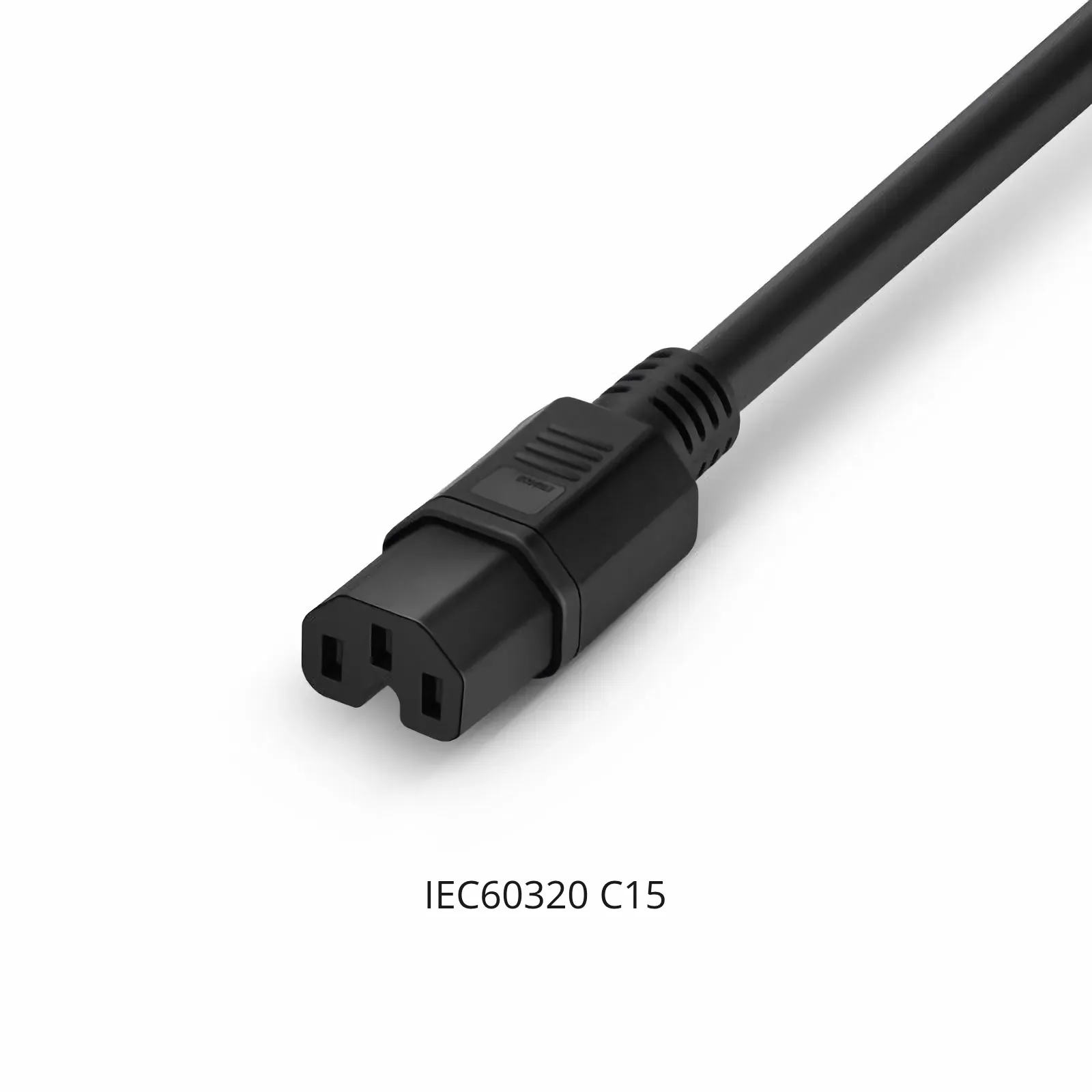 C14 to C15 Power Cord – Black view 3