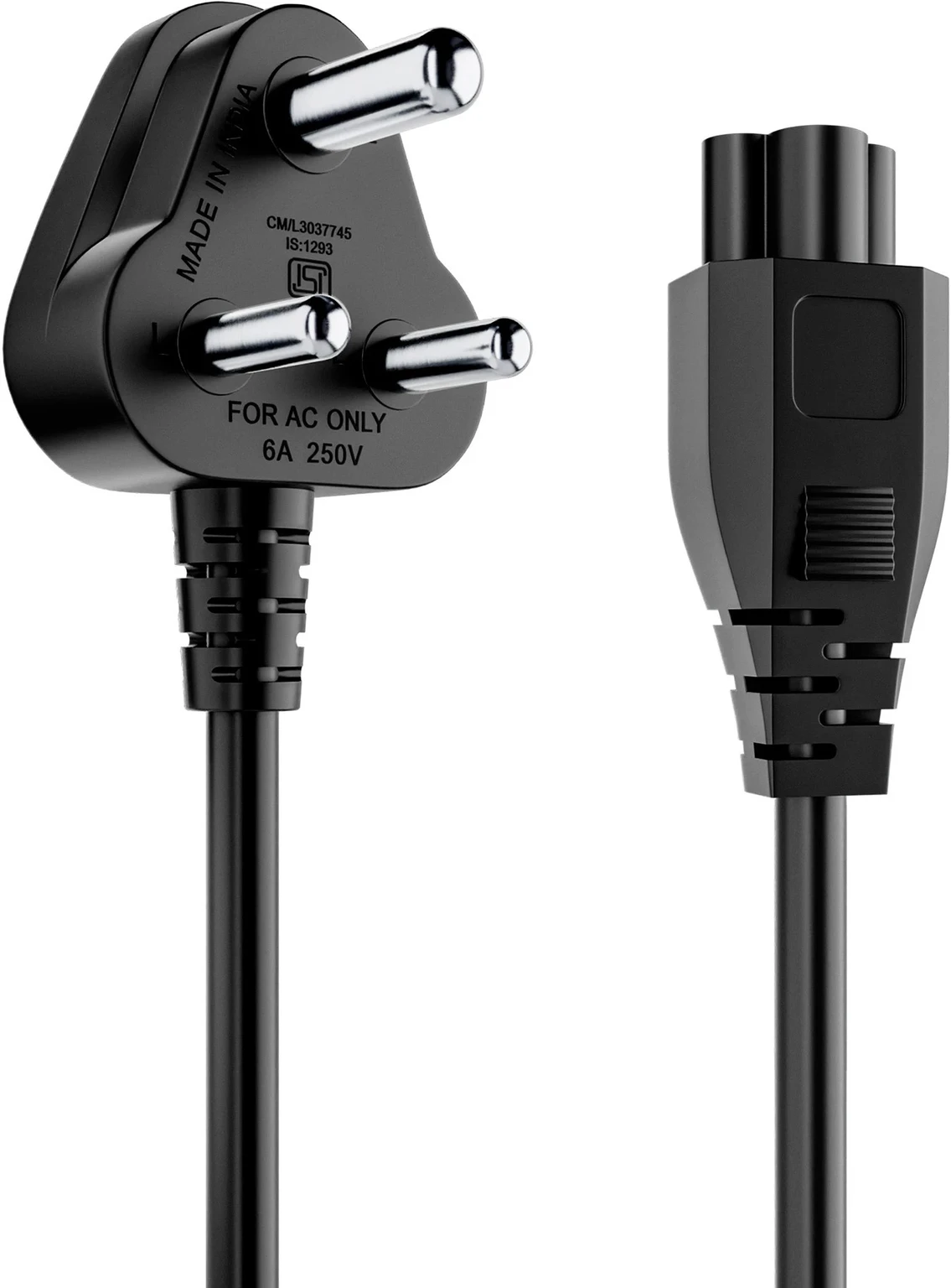 3 PIN INDIAN PLUG WITH C5 CONNECTOR (NOTEBOOK)