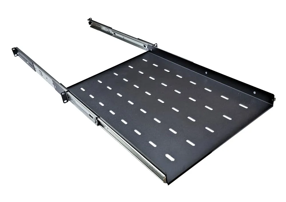 1U 19 inch 600mm Deep Rack Mount Adjustable Universal Sliding Shelf view 2